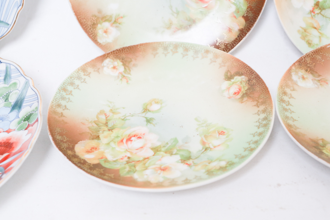 Two Sets of Asian Inspired Dessert Plates