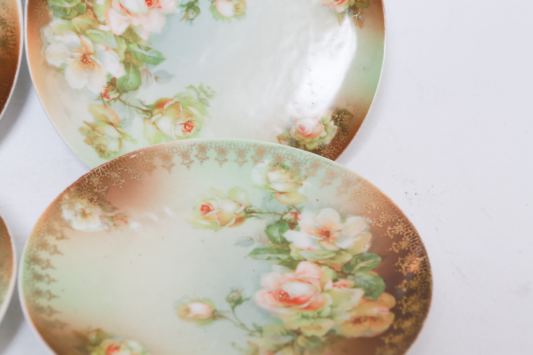 Two Sets of Asian Inspired Dessert Plates