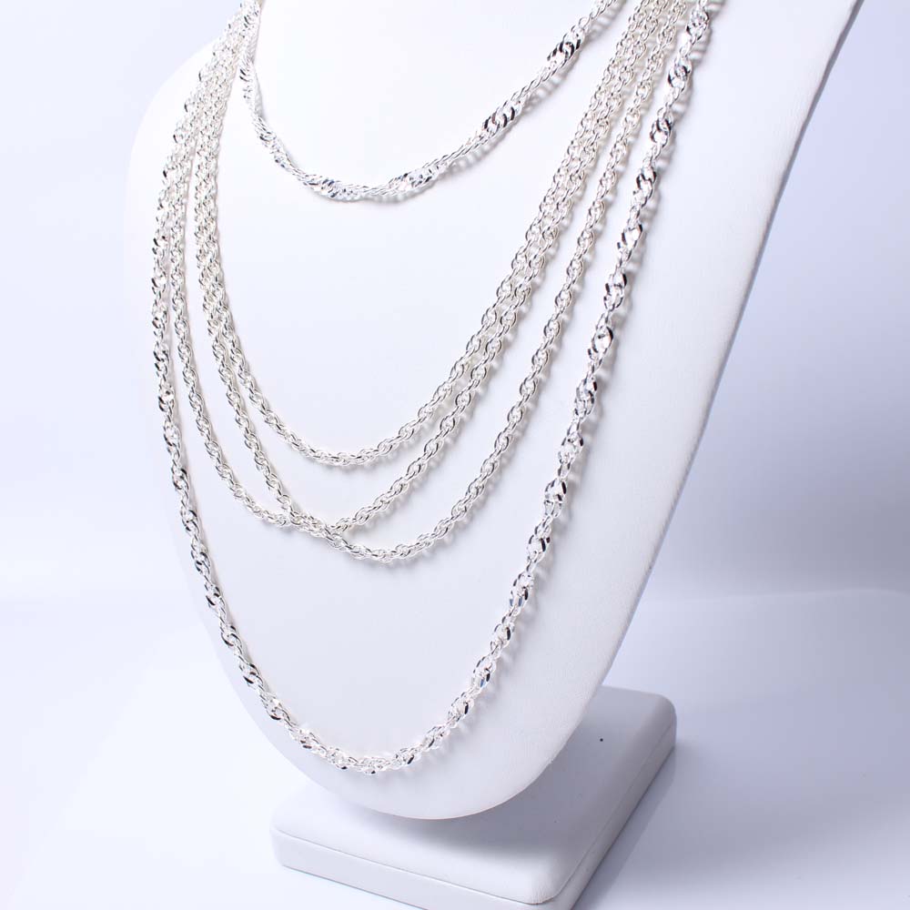 Three Sterling Silver Link Chains