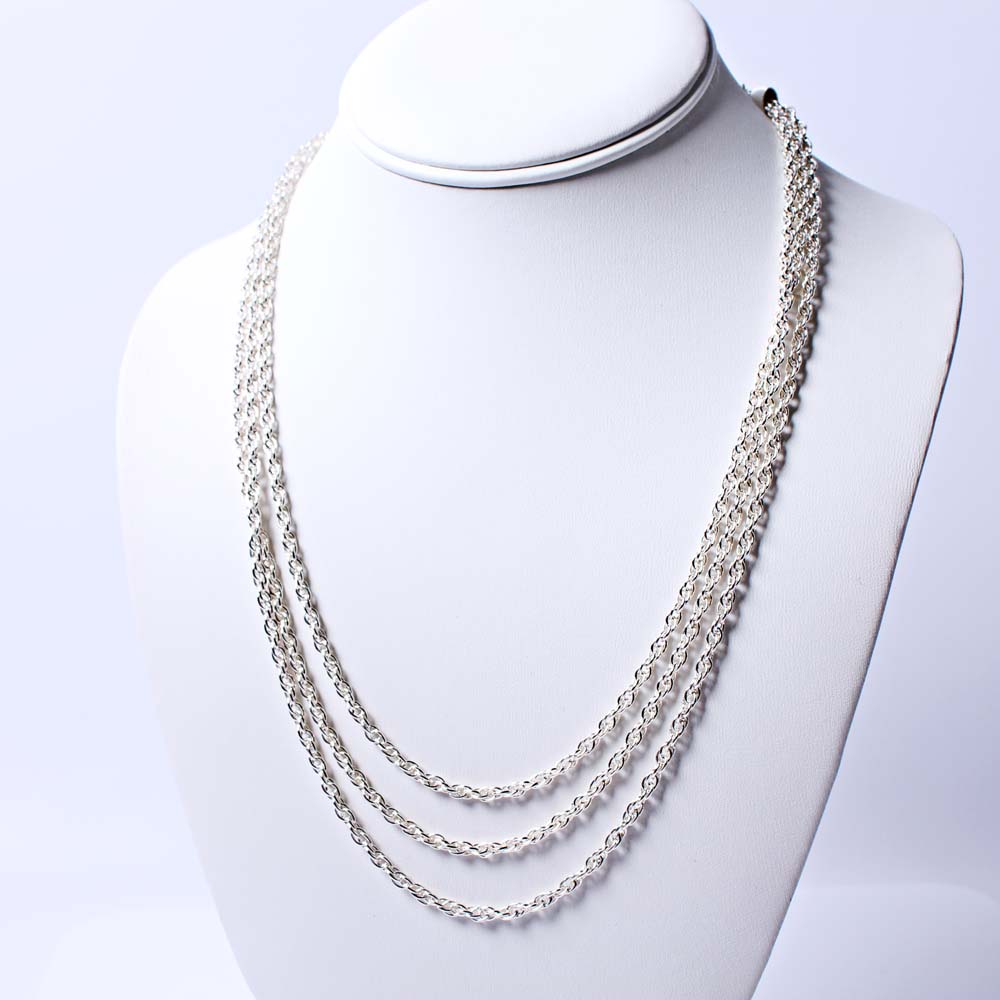 Three Sterling Silver Link Chains
