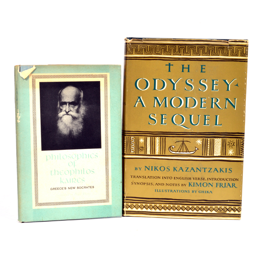 1960 First Edition "Philosophics of Theophilos Kaires" and "The Odyssey: A Modern Sequel"
