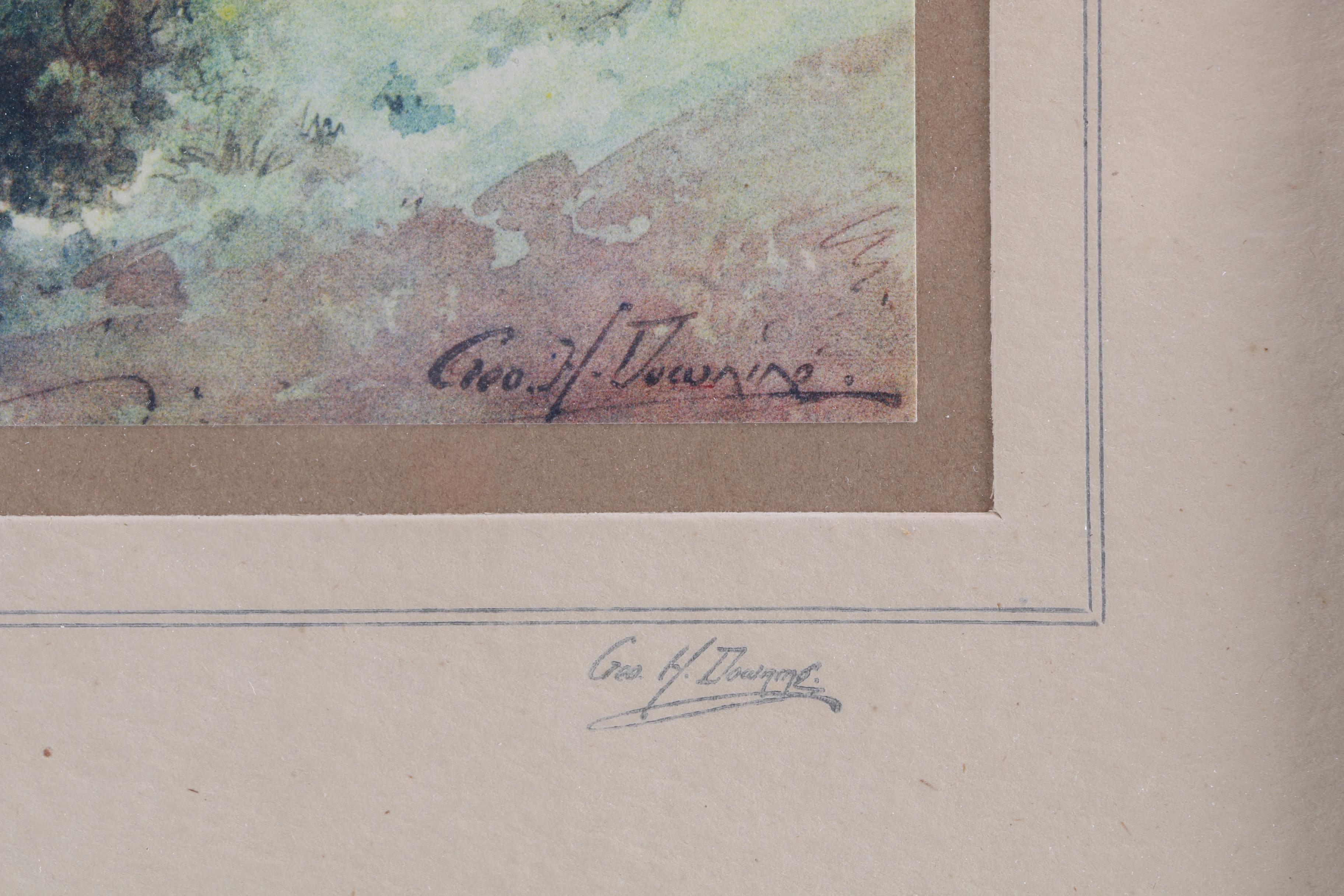 Geo H. Downing Watercolor "Among the Cotswold"