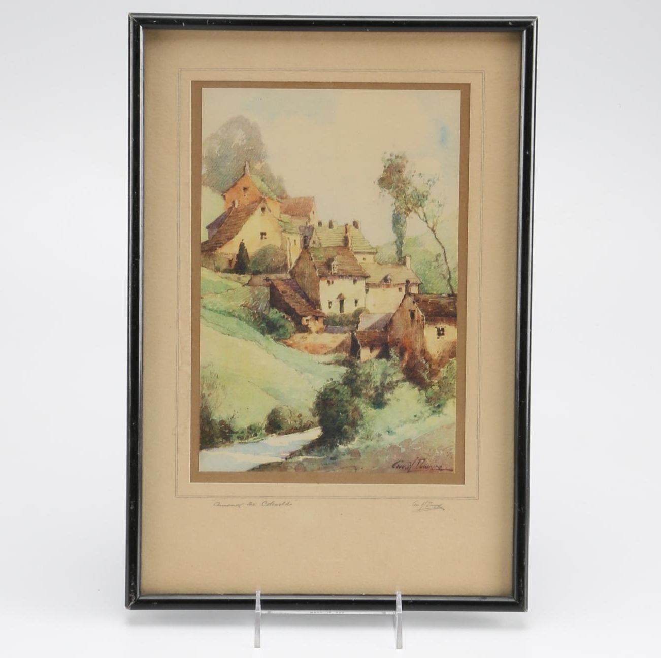 Geo H. Downing Watercolor "Among the Cotswold"