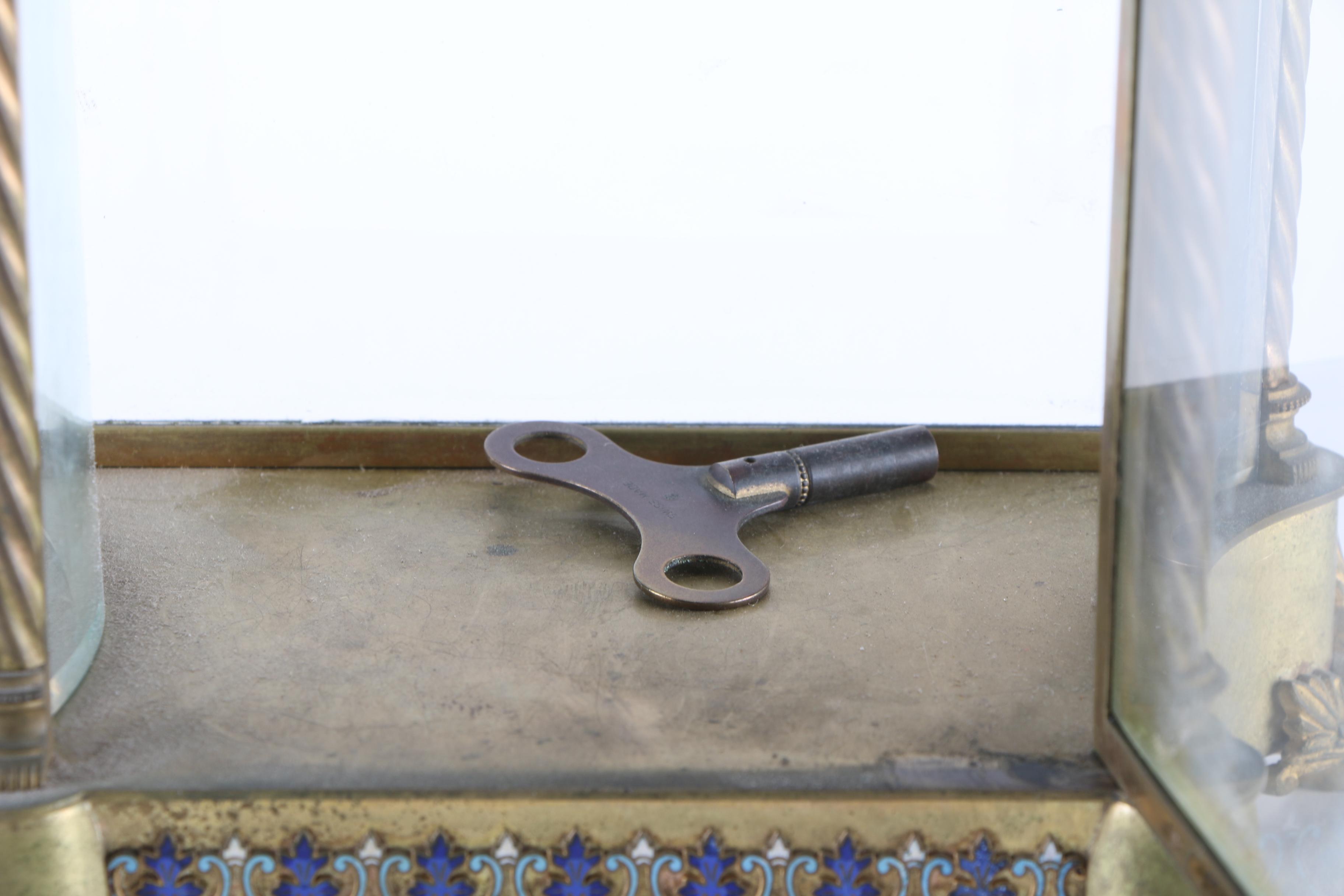 Vintage French Cloisonné Enamel and Brass Mantel Clock