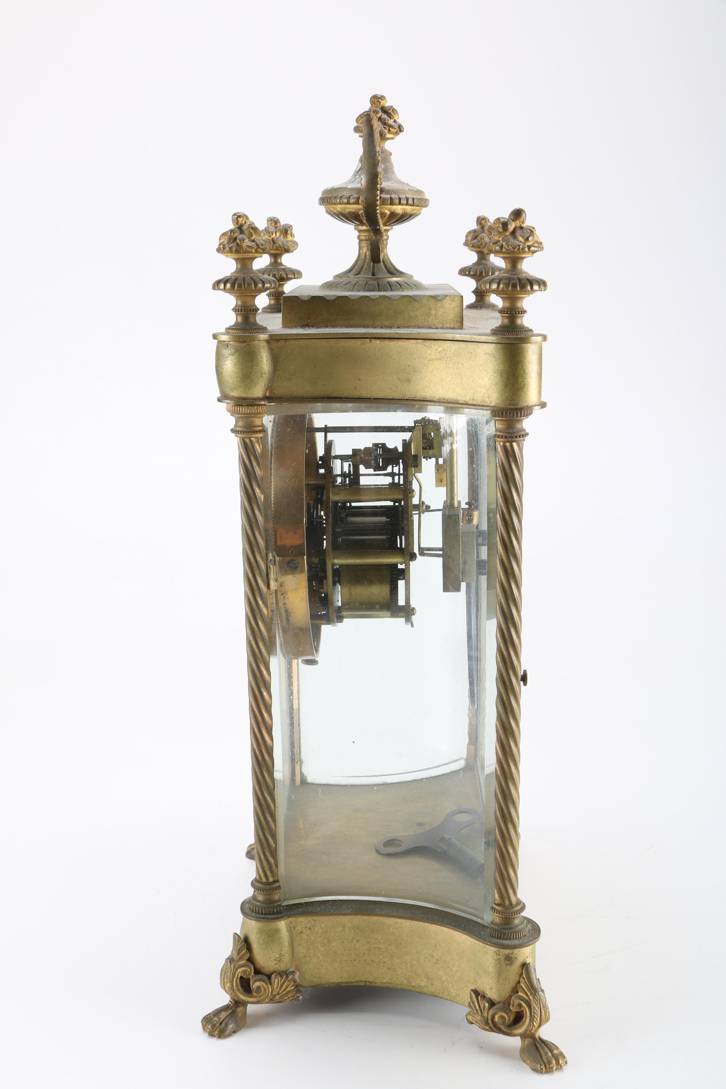 Vintage French Cloisonné Enamel and Brass Mantel Clock