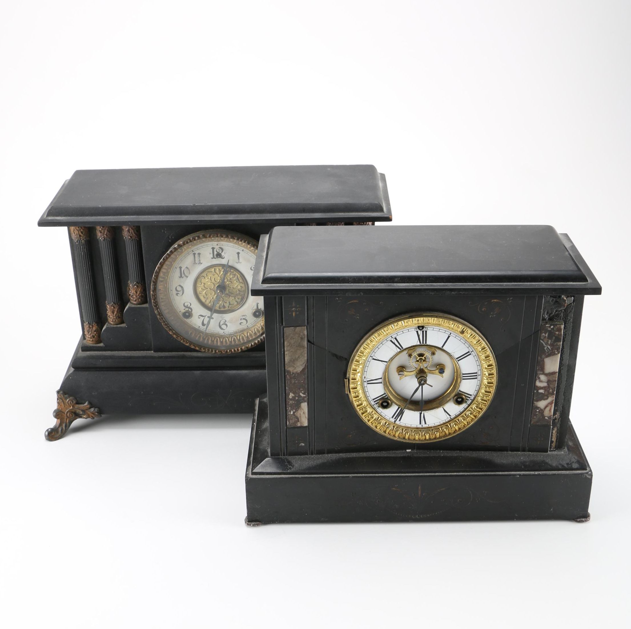 Waterbury Clock Co and William L. Gilbert Clock Co Mantel Clocks