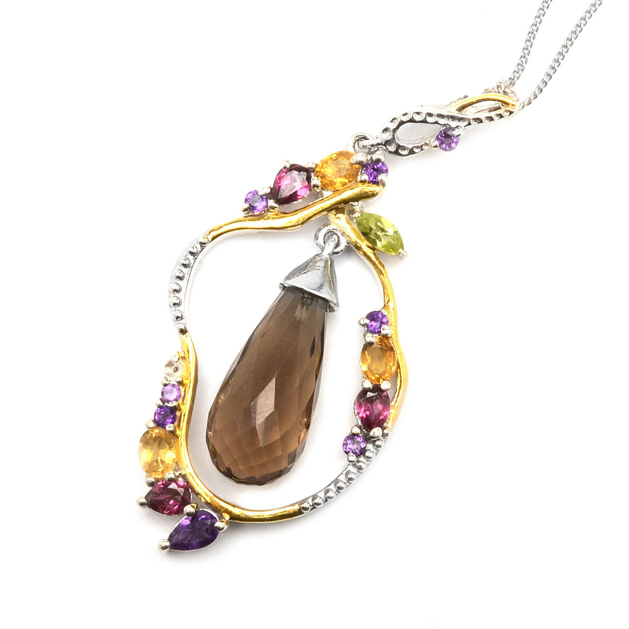 Brazilian Smoky Quartz Pendant on Chain