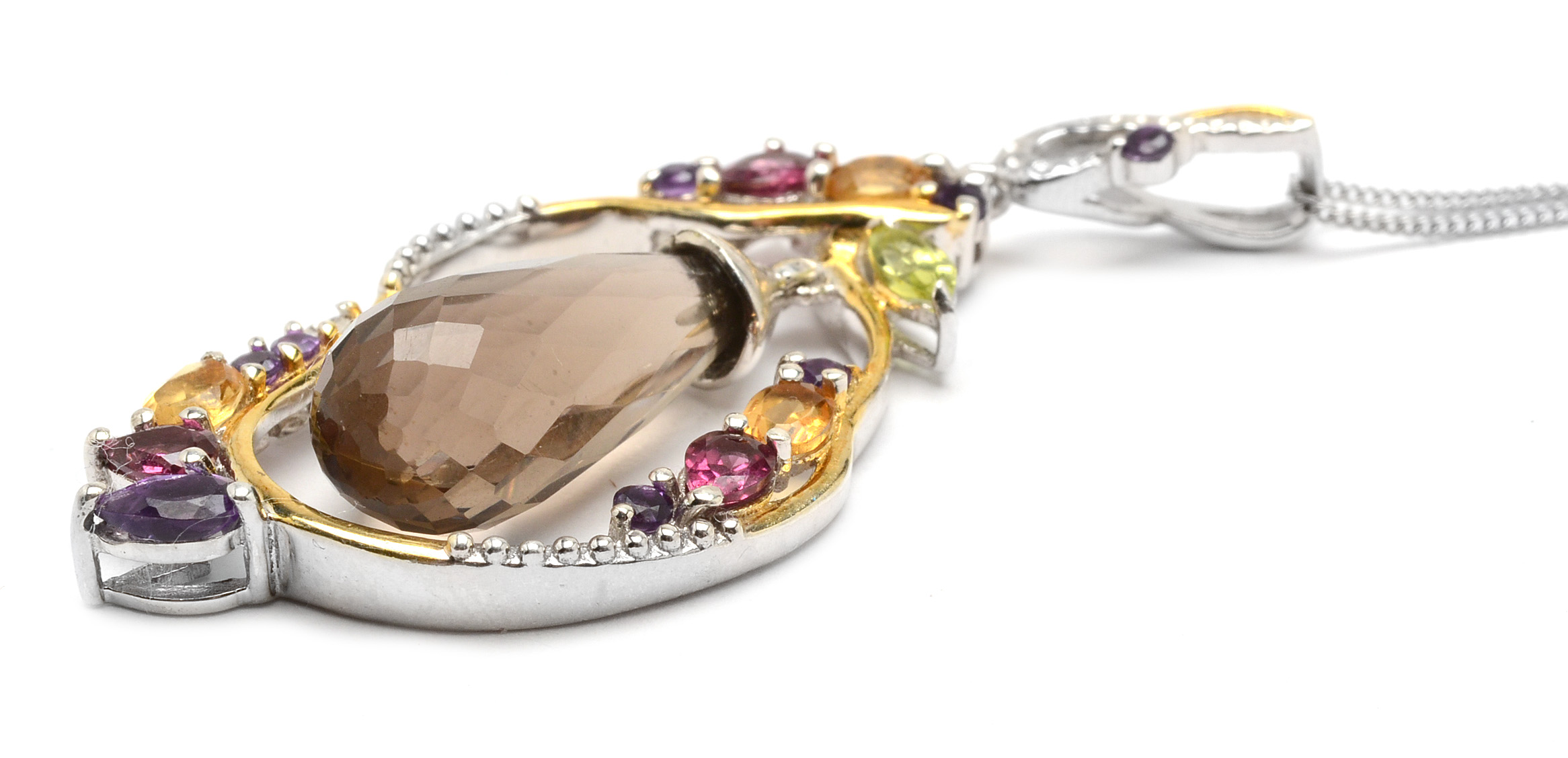 Brazilian Smoky Quartz Pendant on Chain