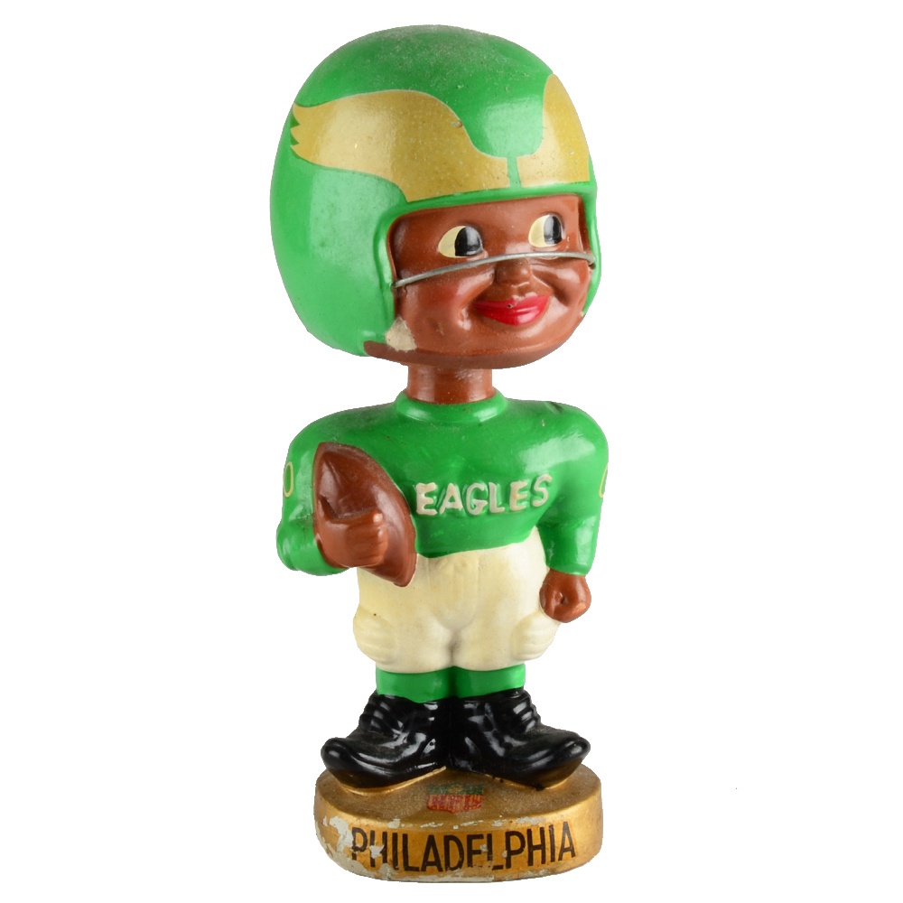 1960s Philadelphia Eagles "African American" Toes Up Bobble Head Doll