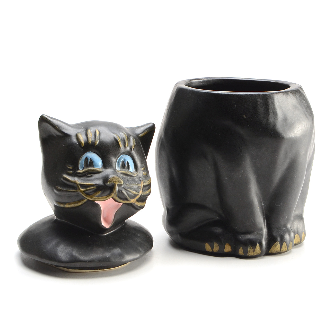 Vintage McCoy Pottery "Coalby" Black Cat Cookie Jar #207
