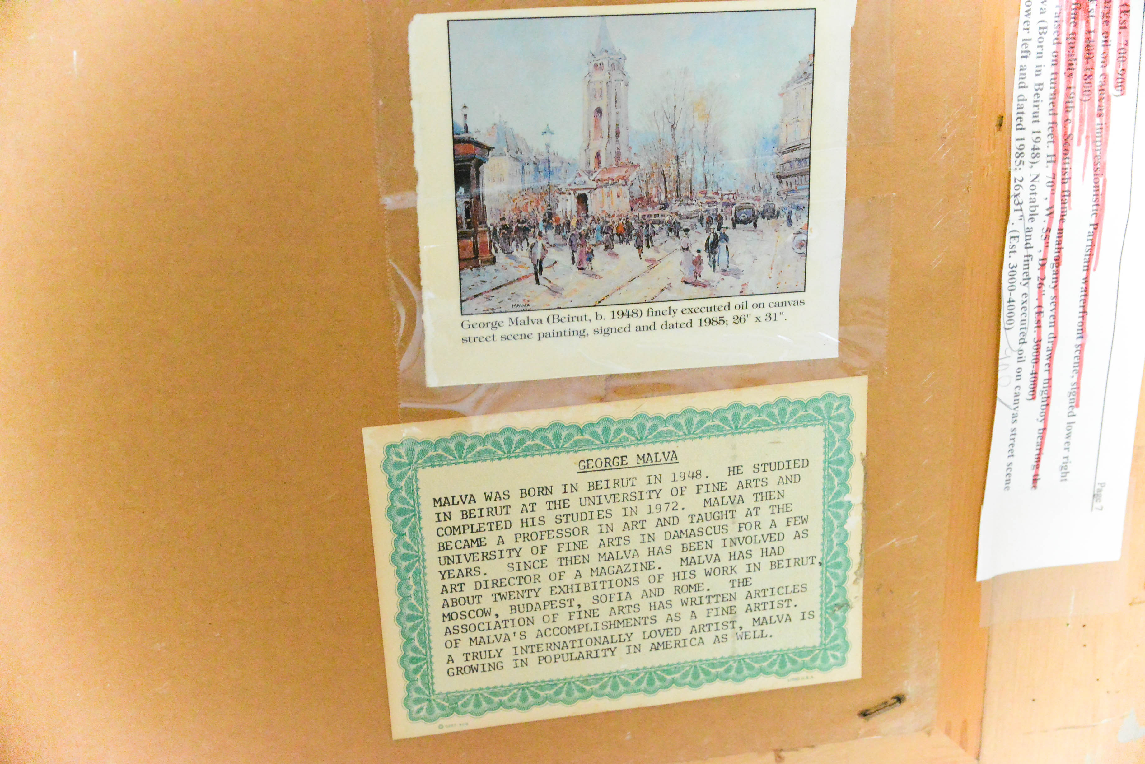 Framed Original Oil Painting by George Malva