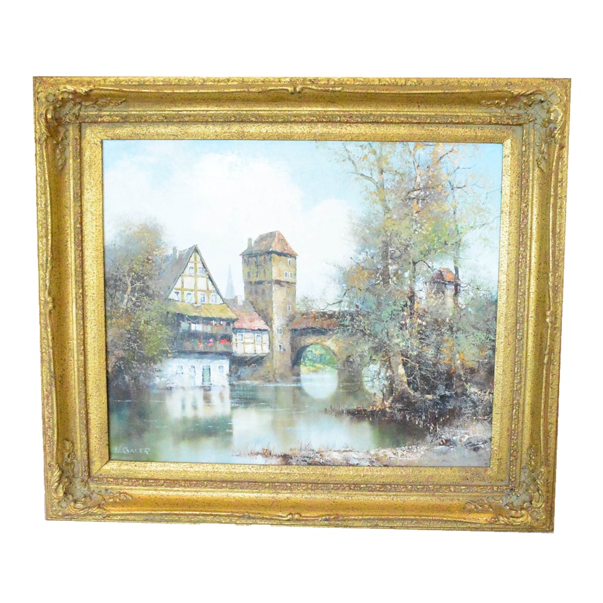 Framed Original Oil Painting by Willi Bauer