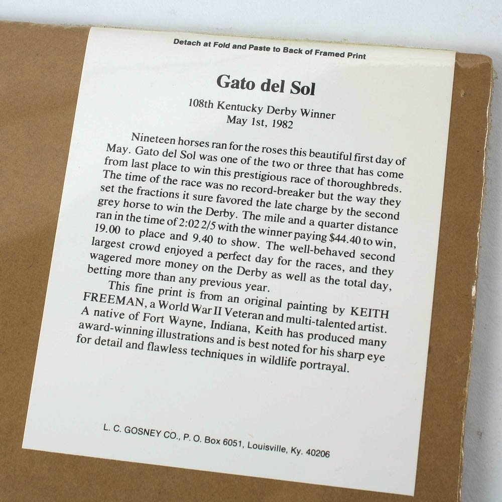 After Keith Freeman Offset Lithograph Kentucky Derby Winners