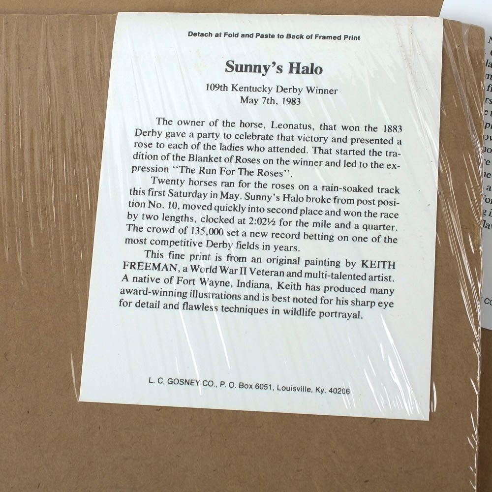 After Keith Freeman Offset Lithograph Kentucky Derby Winners