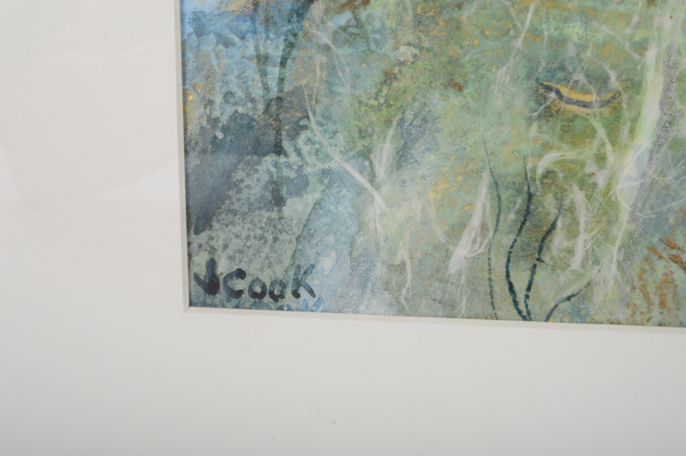 Jane Cook Watercolor Collage "Sea Garden"