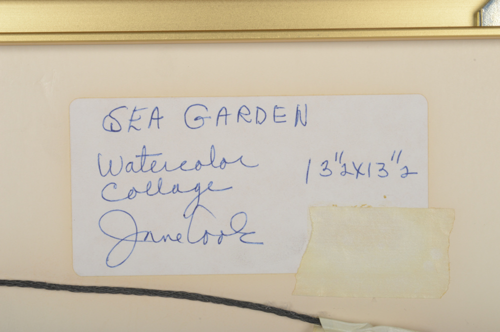 Jane Cook Watercolor Collage "Sea Garden"