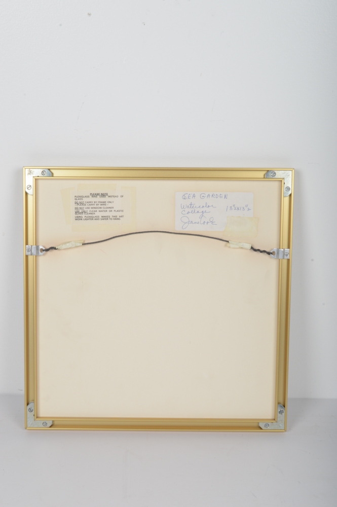 Jane Cook Watercolor Collage "Sea Garden"