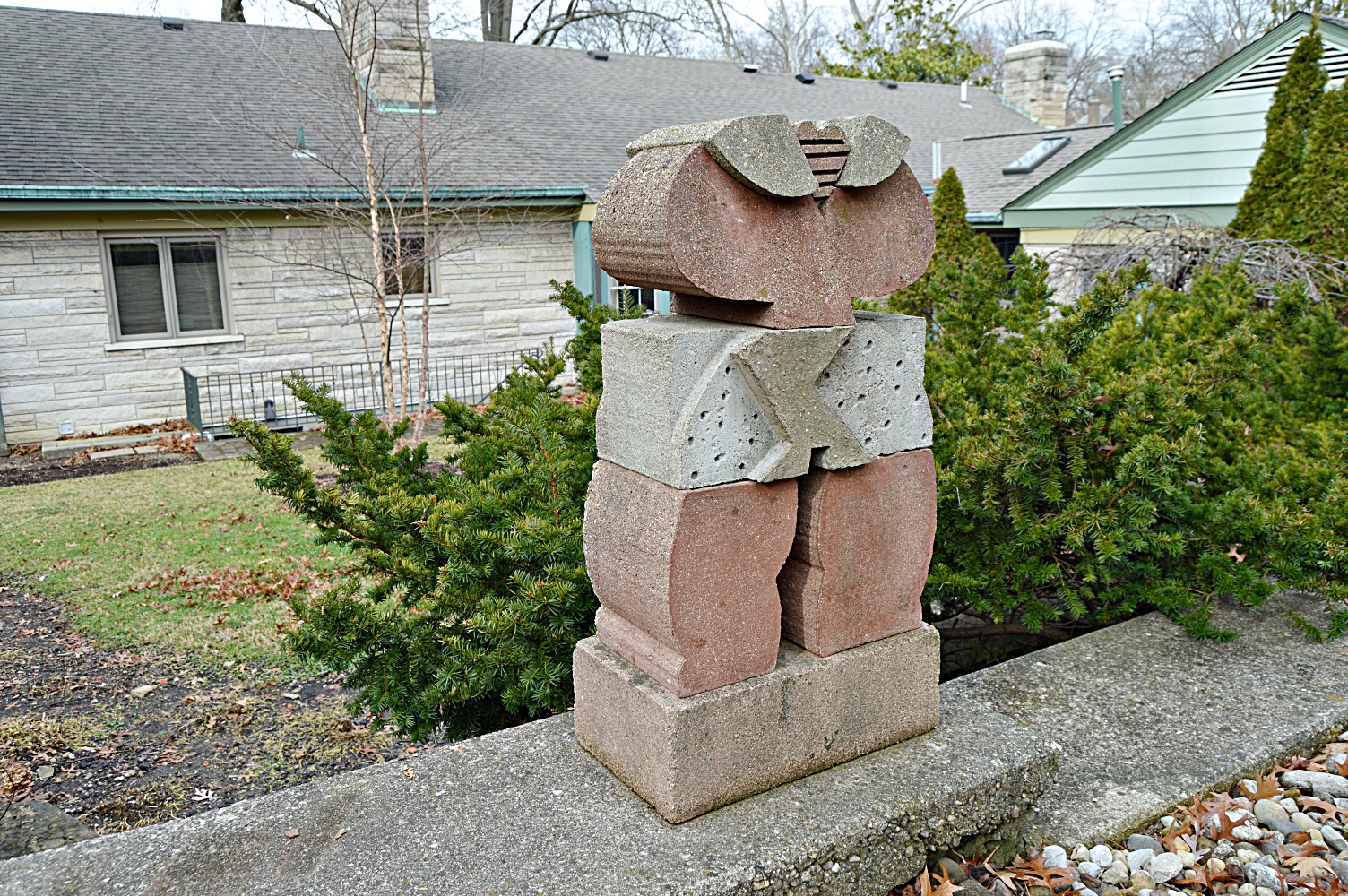 Stuart Fink Cubist Concrete Sculpture of an Elephant
