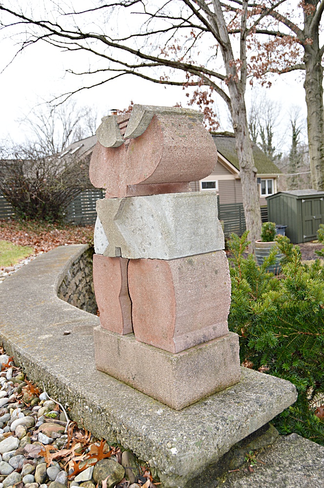 Stuart Fink Cubist Concrete Sculpture of an Elephant