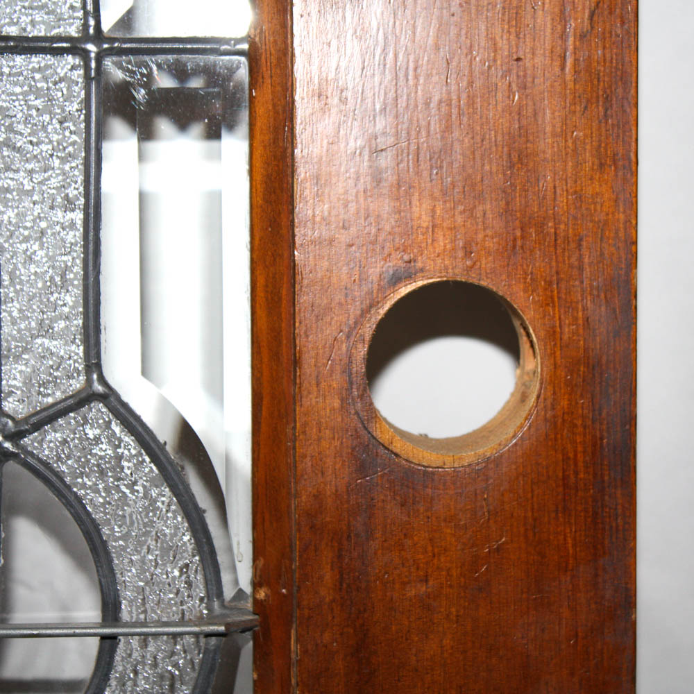 Wood Front Door with Leaded Glass