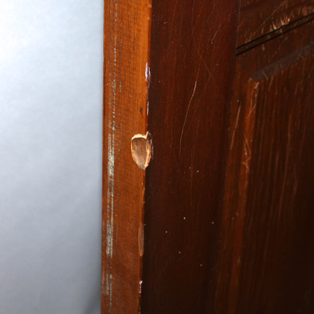 Wood Front Door with Leaded Glass