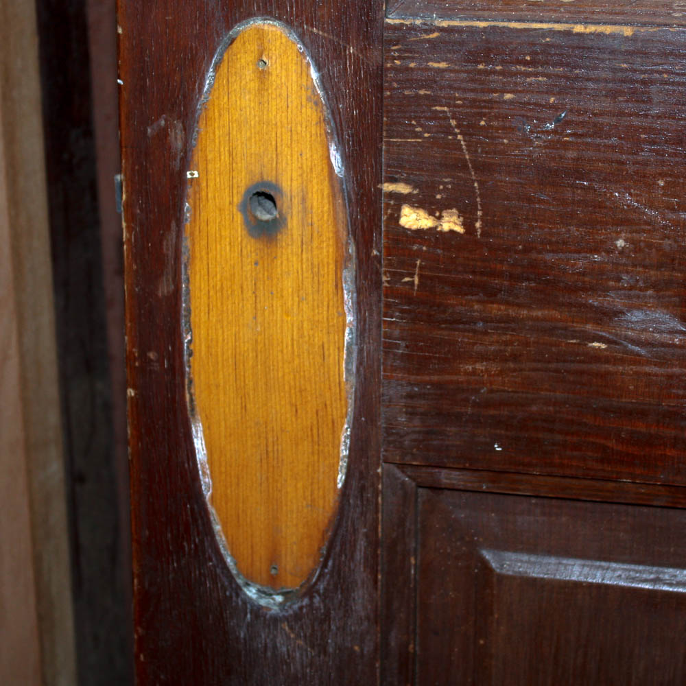 Wood Front Door with Leaded Glass