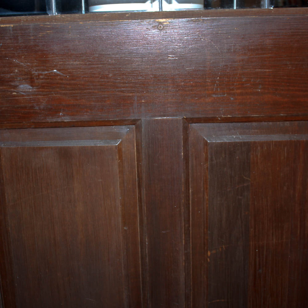 Wood Front Door with Leaded Glass