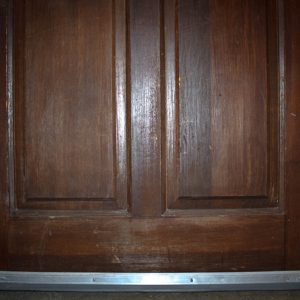 Wood Front Door with Leaded Glass