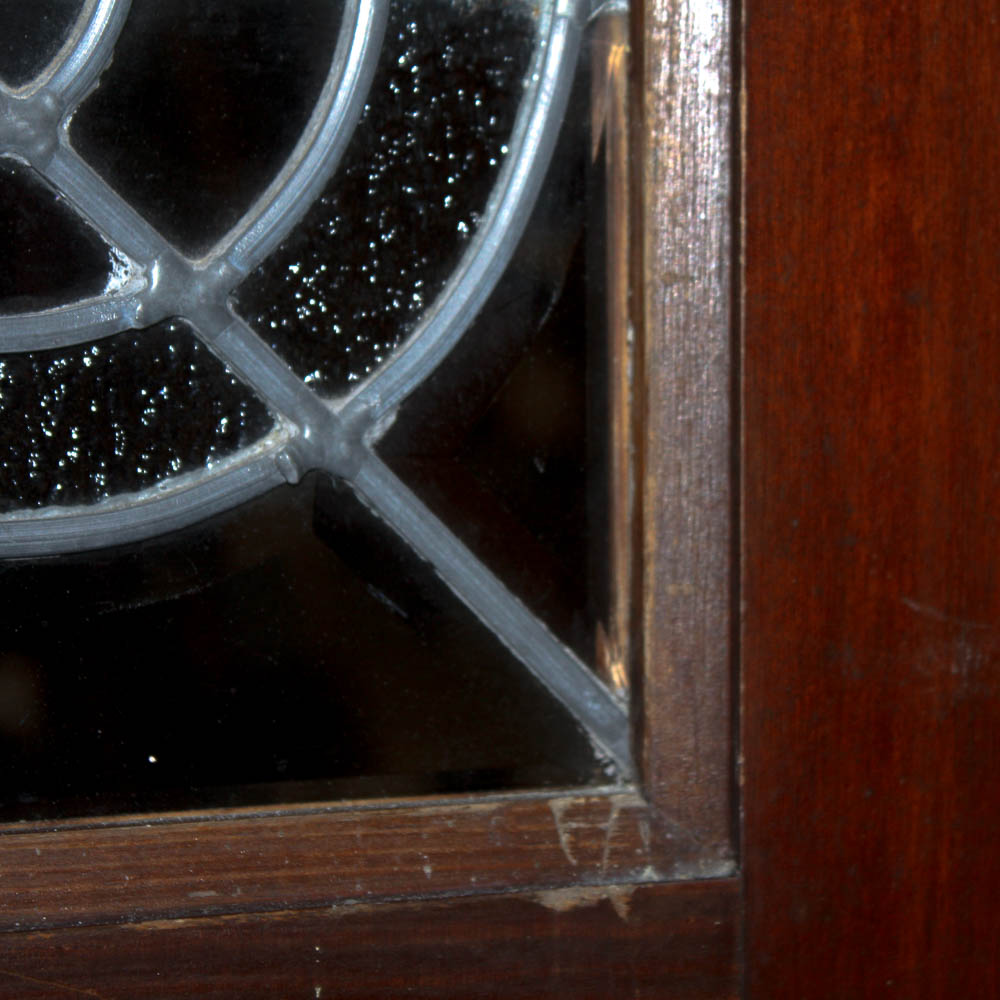 Wood Front Door with Leaded Glass