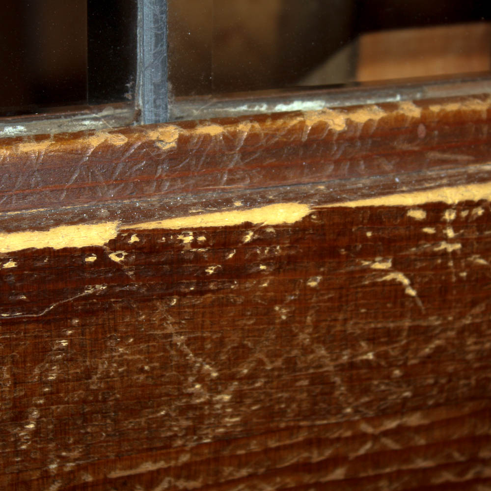 Wood Front Door with Leaded Glass