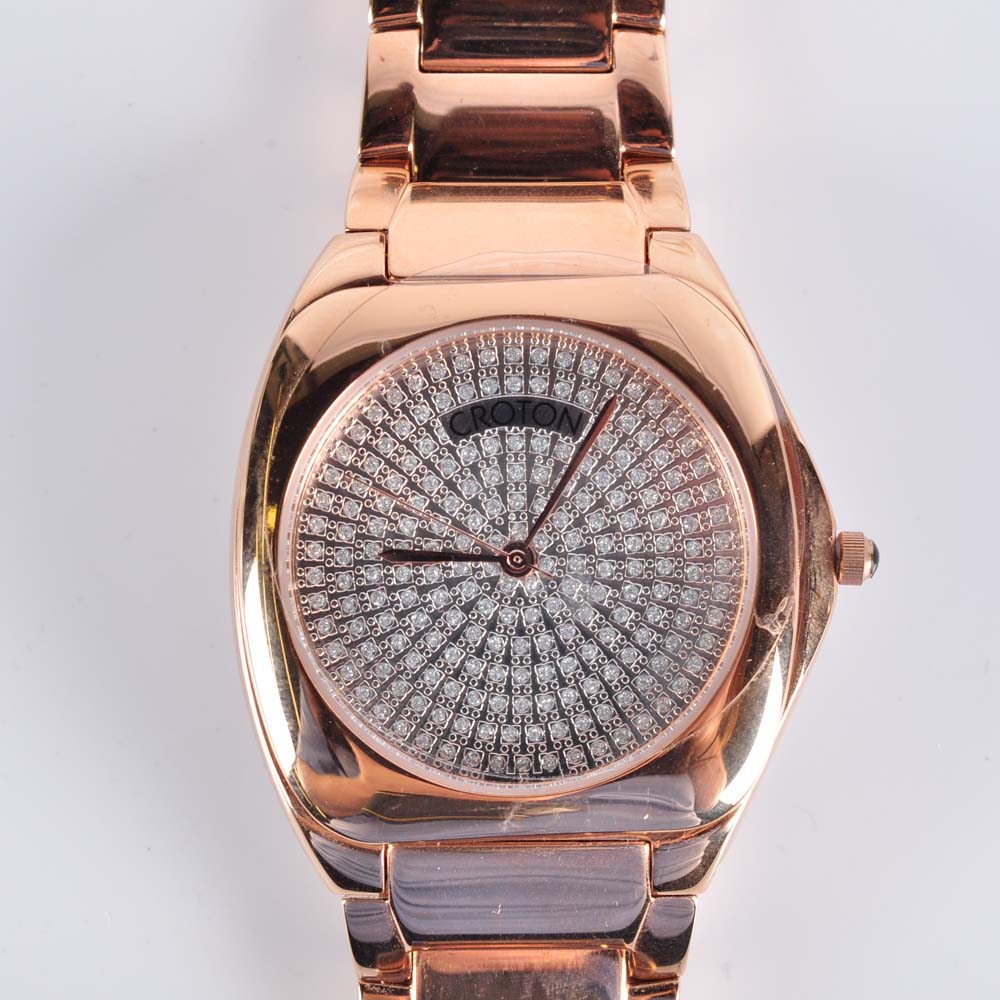 Croton Rose Gold Plated Stainless Steel Quartz Watch
