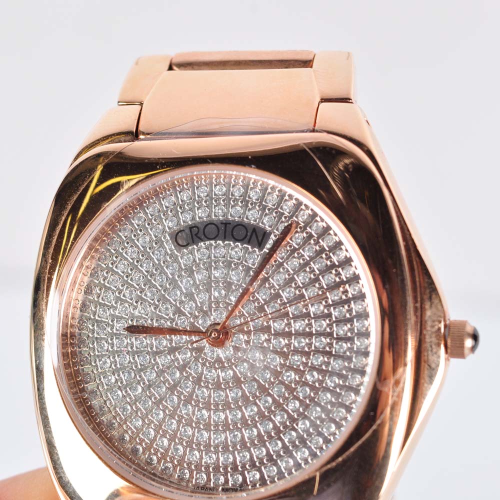 Croton Rose Gold Plated Stainless Steel Quartz Watch