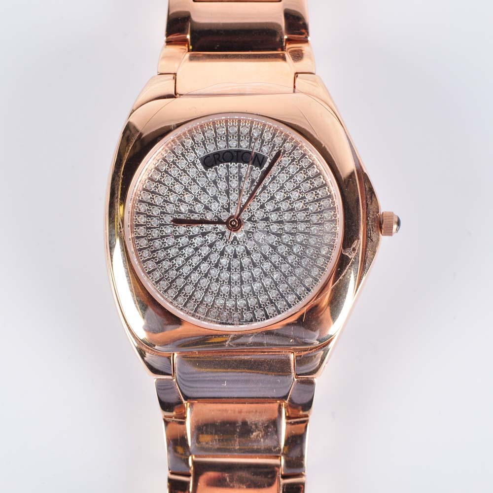 Croton Rose Gold Plated Stainless Steel Quartz Watch