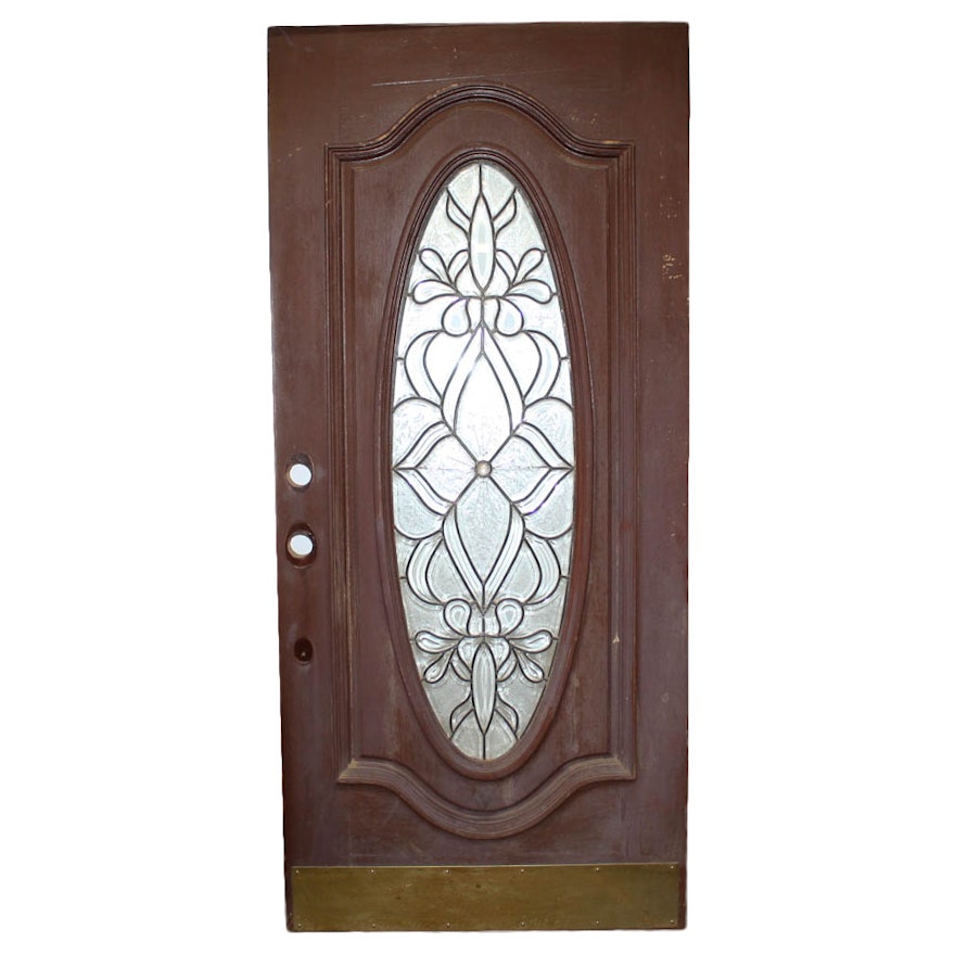 Front Door with Oval Leaded Glass Insert