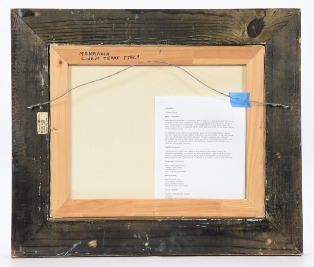 Joseph Baris Original Signed Impressionistic Oil Landscape "Manarola: Cinque Terre, Italy"