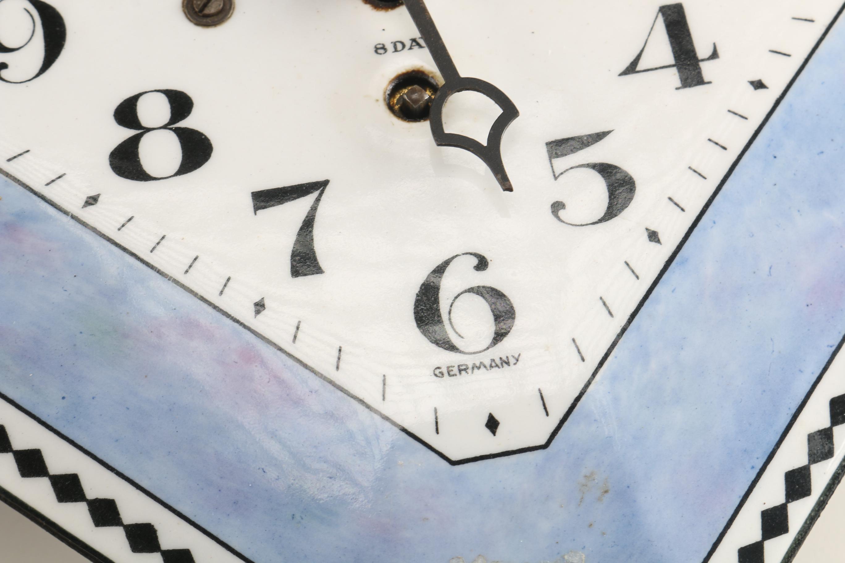 Vintage Hamburg American Clock Company Ceramic Wall Clock