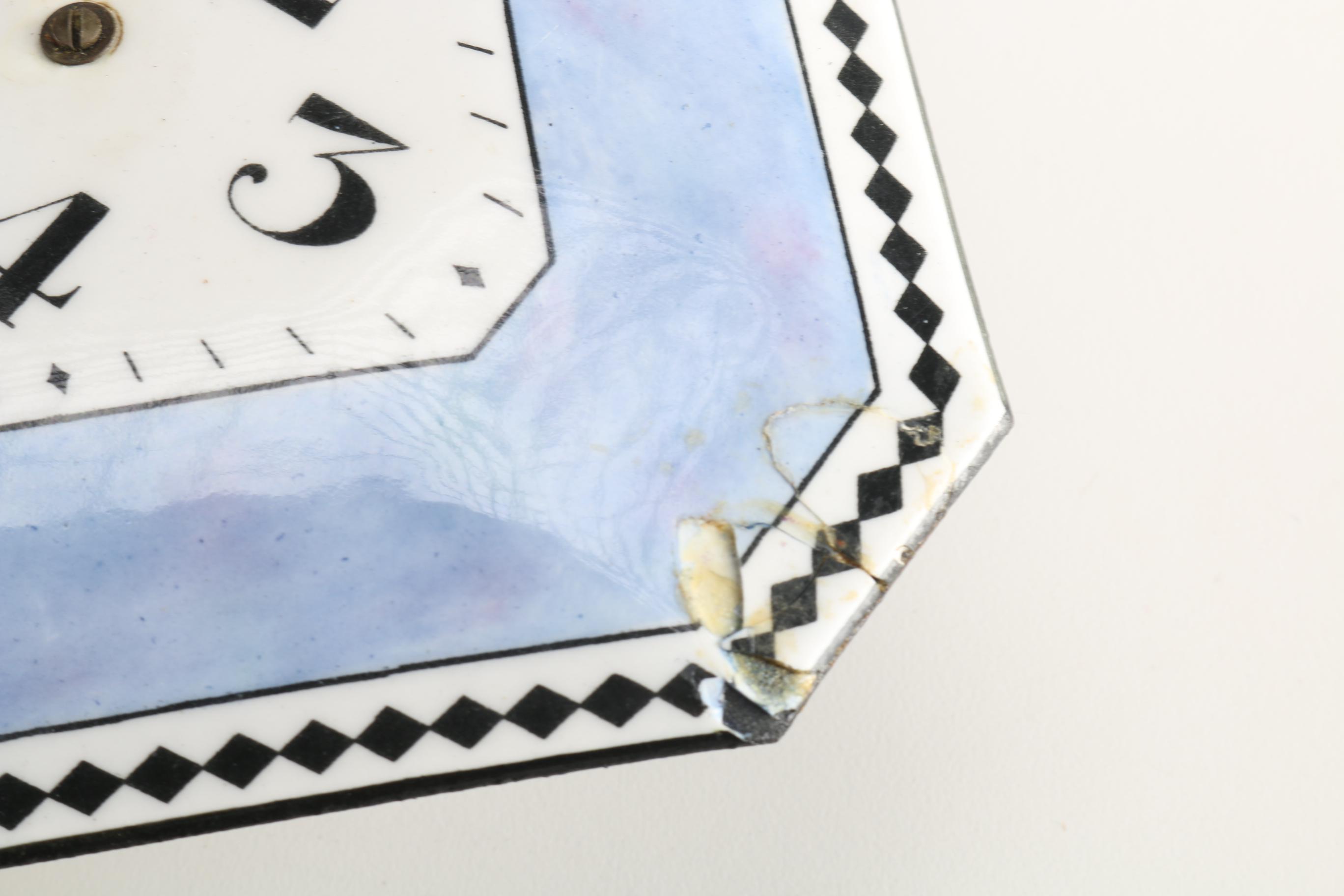 Vintage Hamburg American Clock Company Ceramic Wall Clock