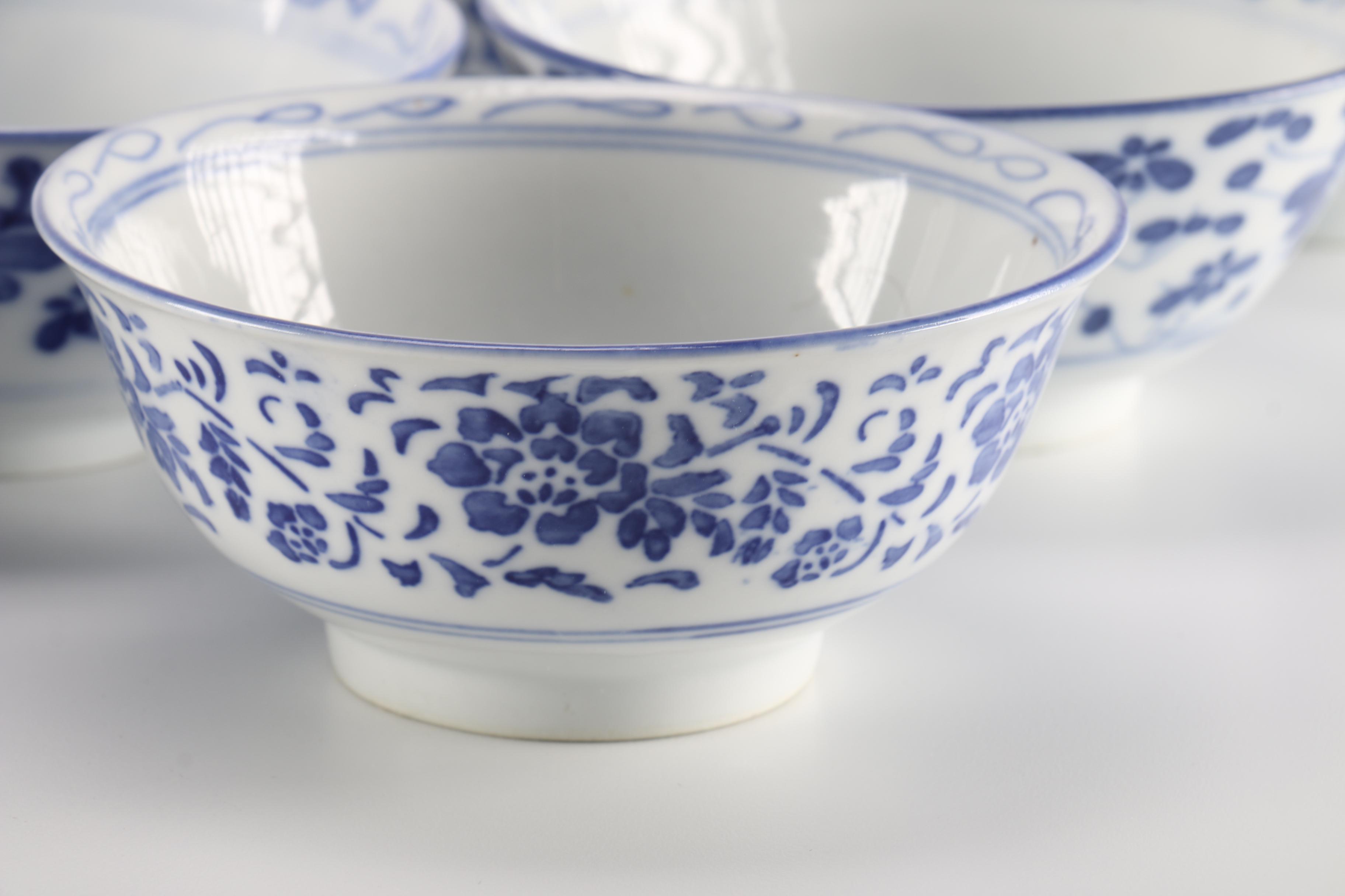 Chinese White and Blue Tea Set
