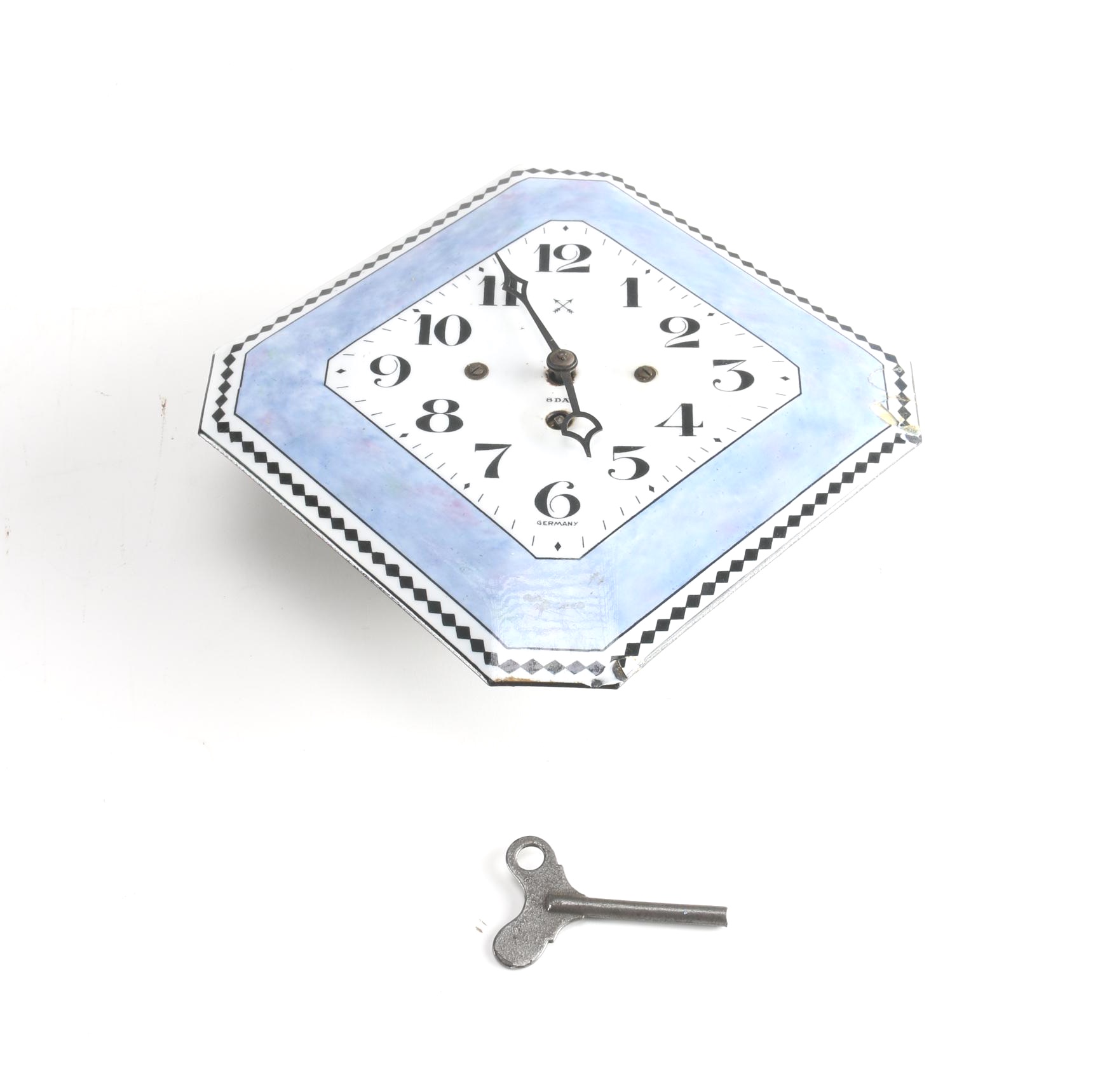 Vintage Hamburg American Clock Company Ceramic Wall Clock