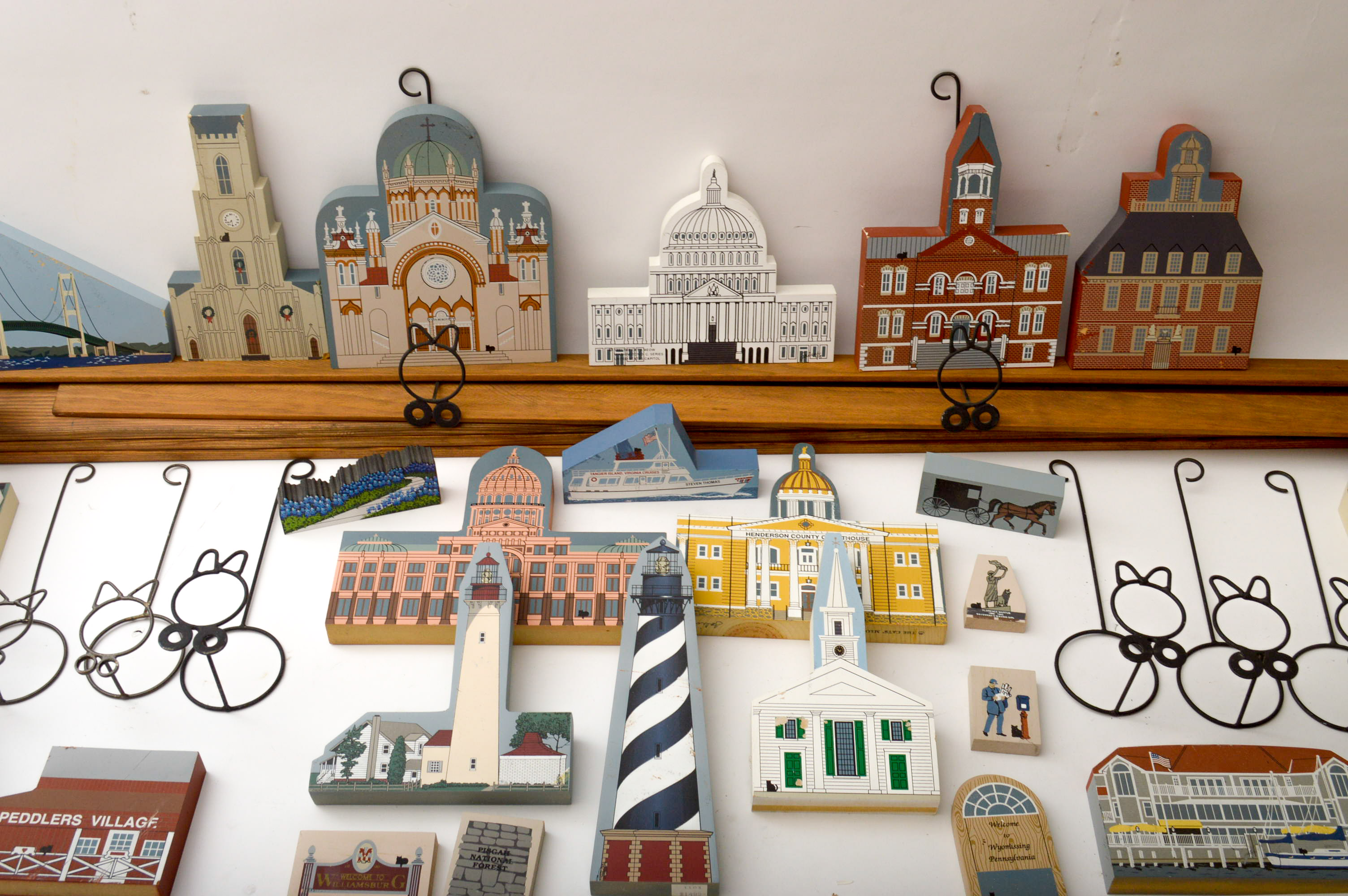 Vintage "The Cat's Meow" Wooden Village Series and Shelves