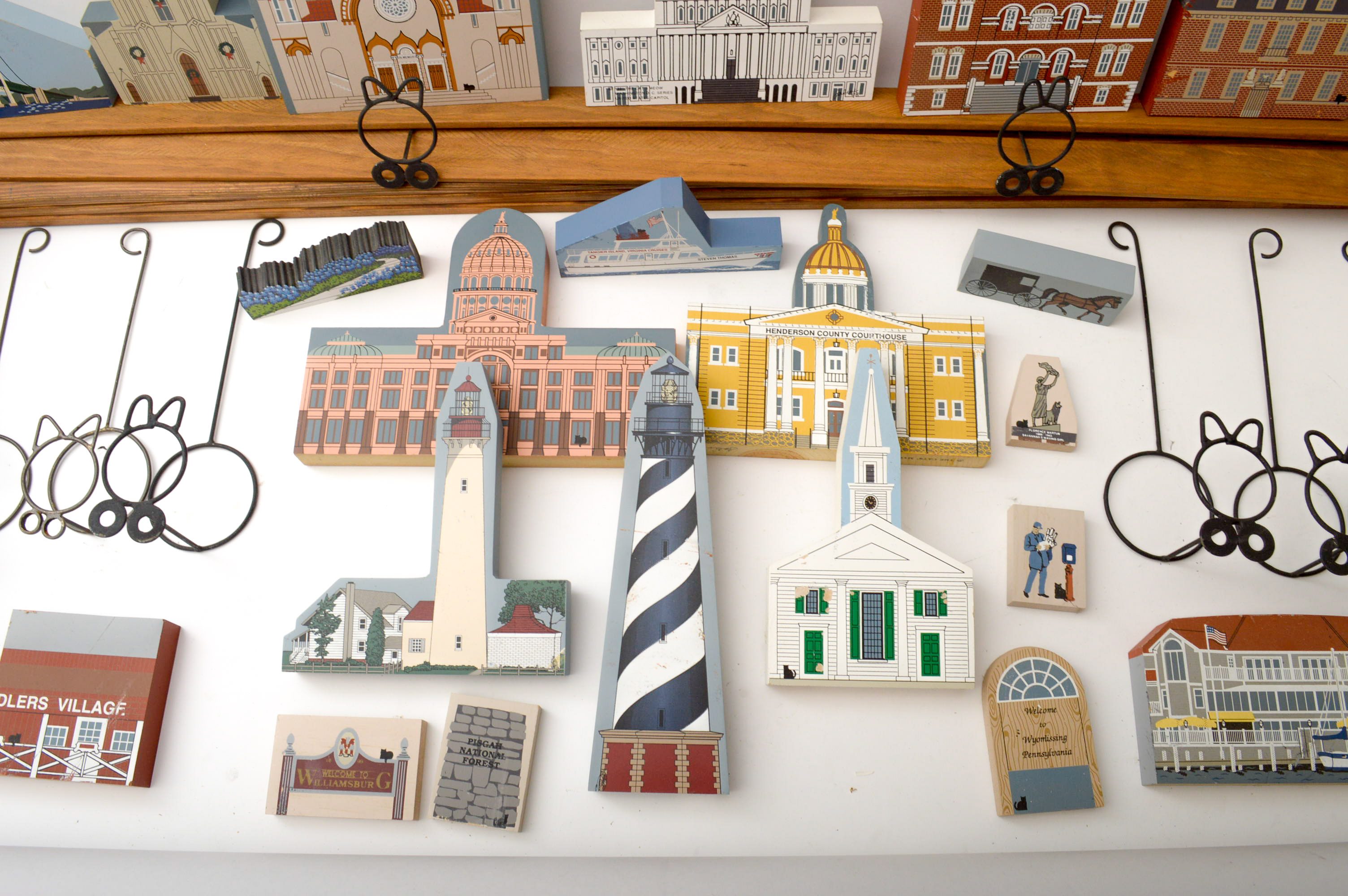 Vintage "The Cat's Meow" Wooden Village Series and Shelves