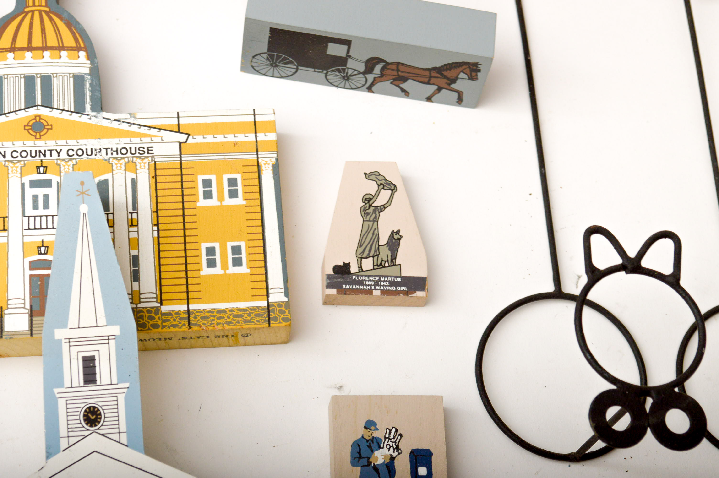 Vintage "The Cat's Meow" Wooden Village Series and Shelves