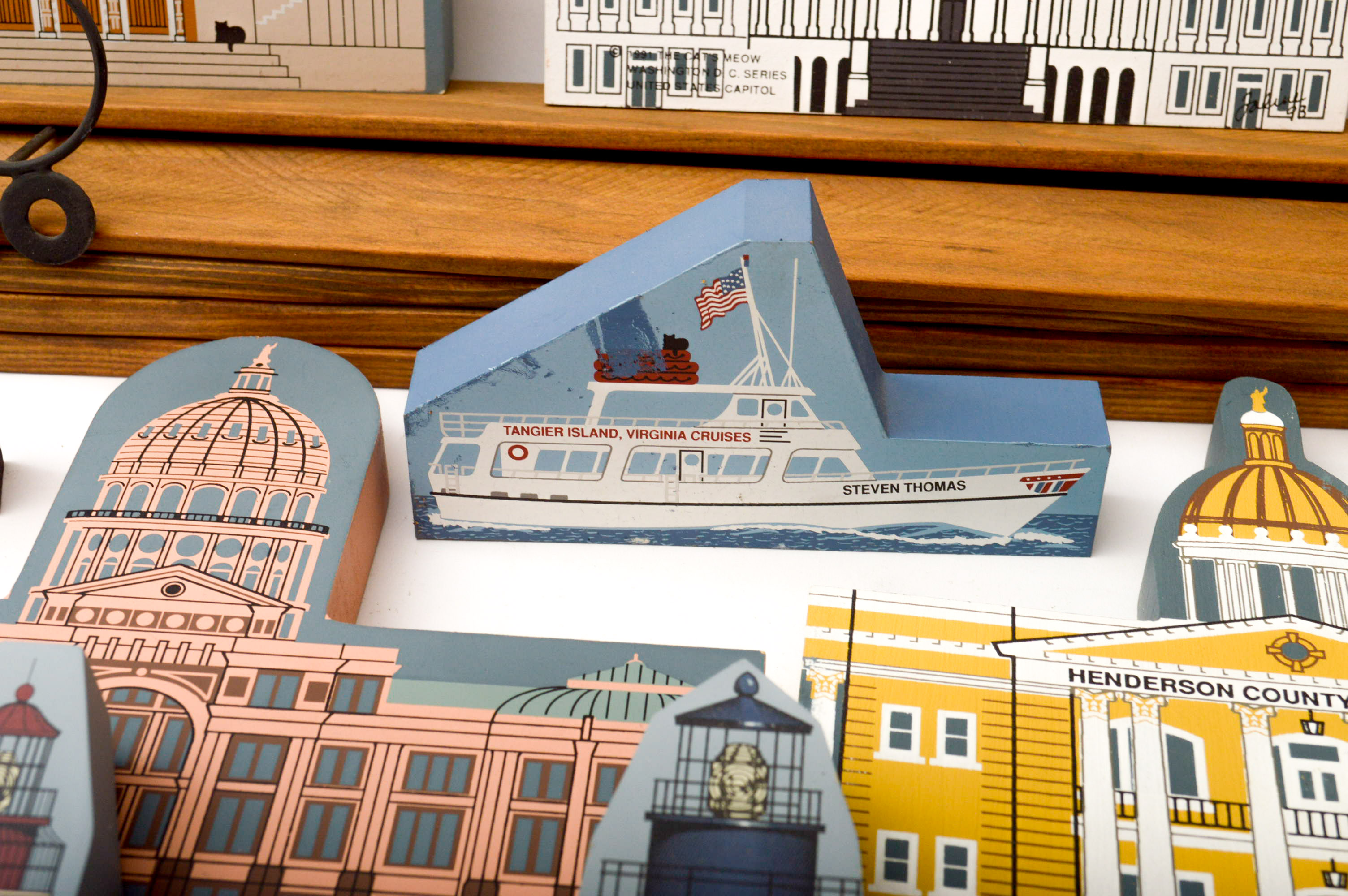 Vintage "The Cat's Meow" Wooden Village Series and Shelves