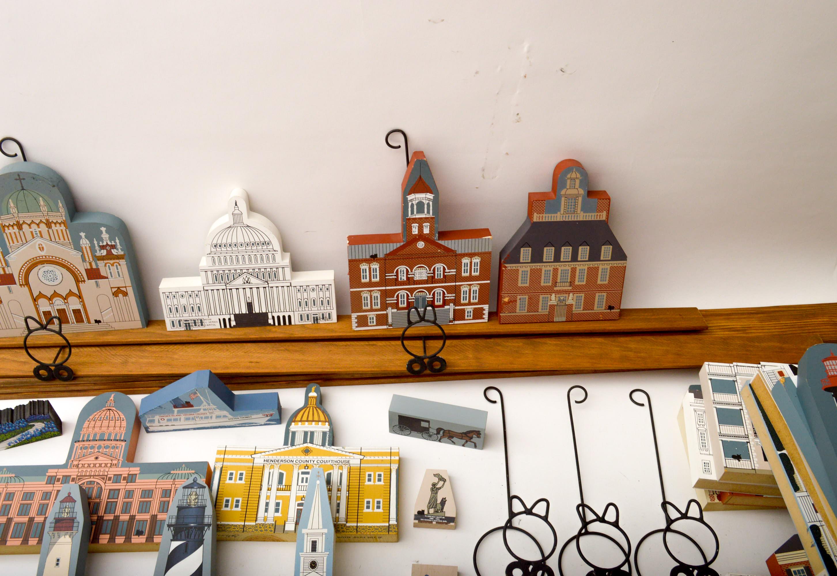 Vintage "The Cat's Meow" Wooden Village Series and Shelves