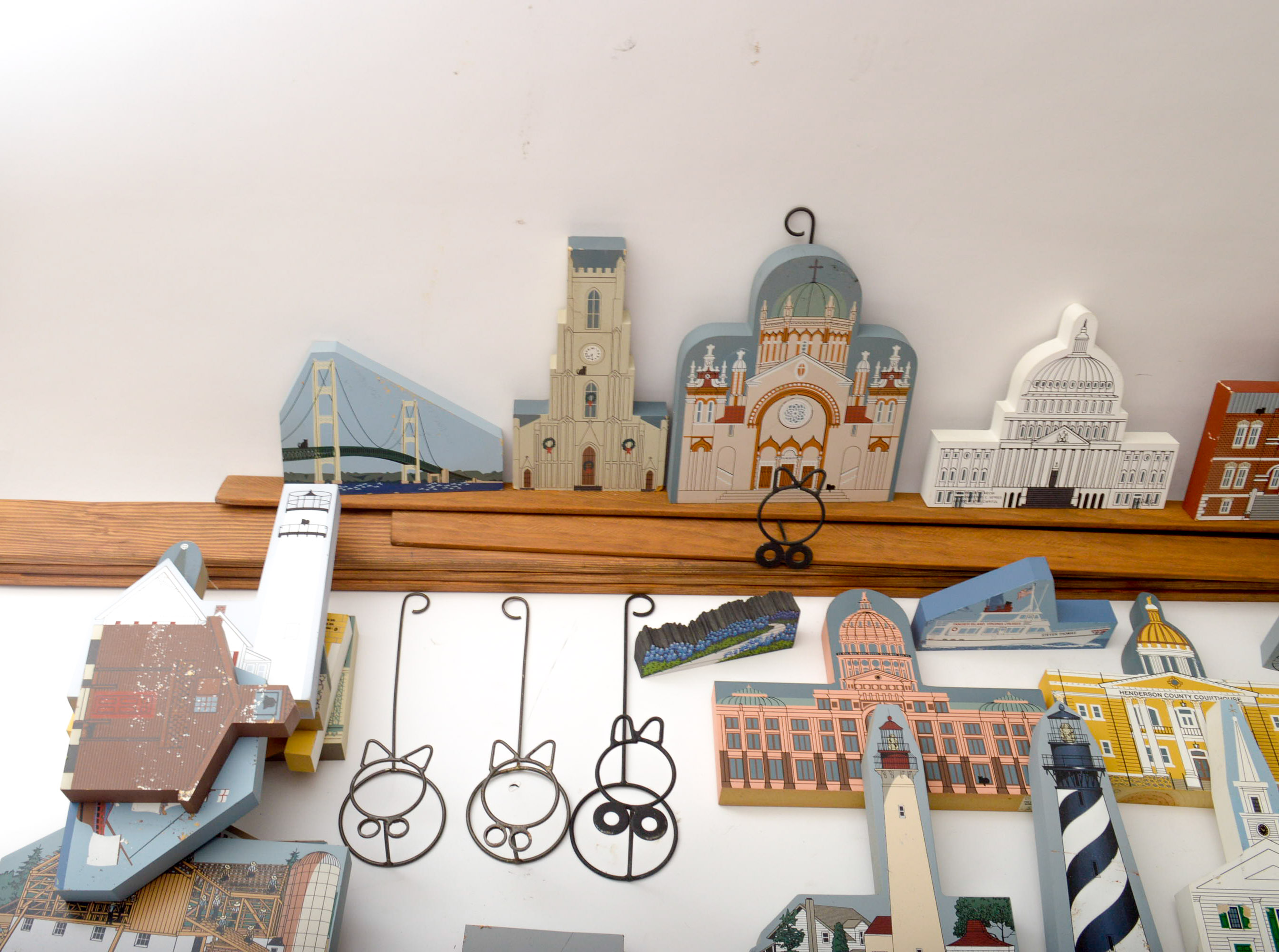 Vintage "The Cat's Meow" Wooden Village Series and Shelves