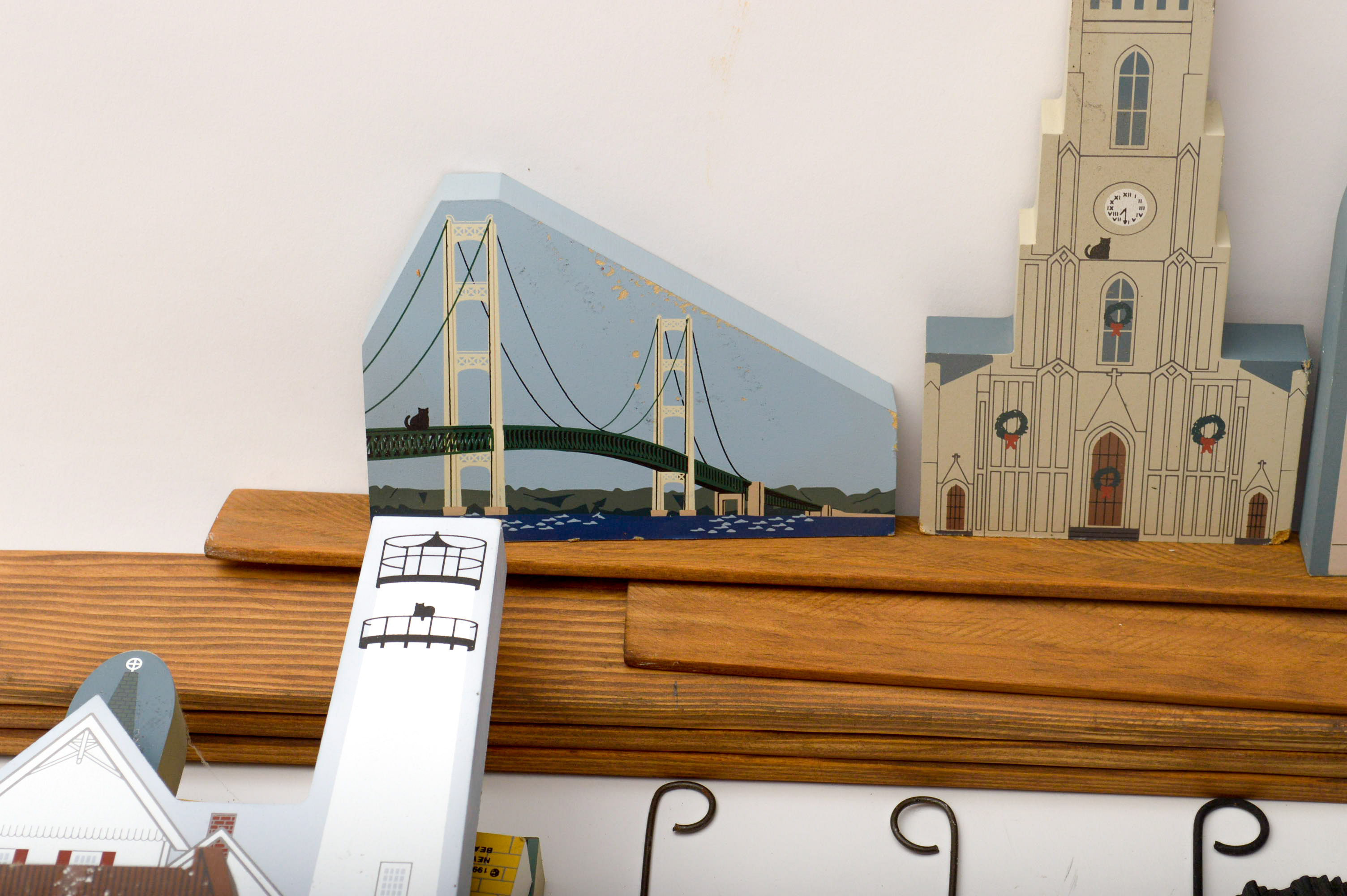 Vintage "The Cat's Meow" Wooden Village Series and Shelves