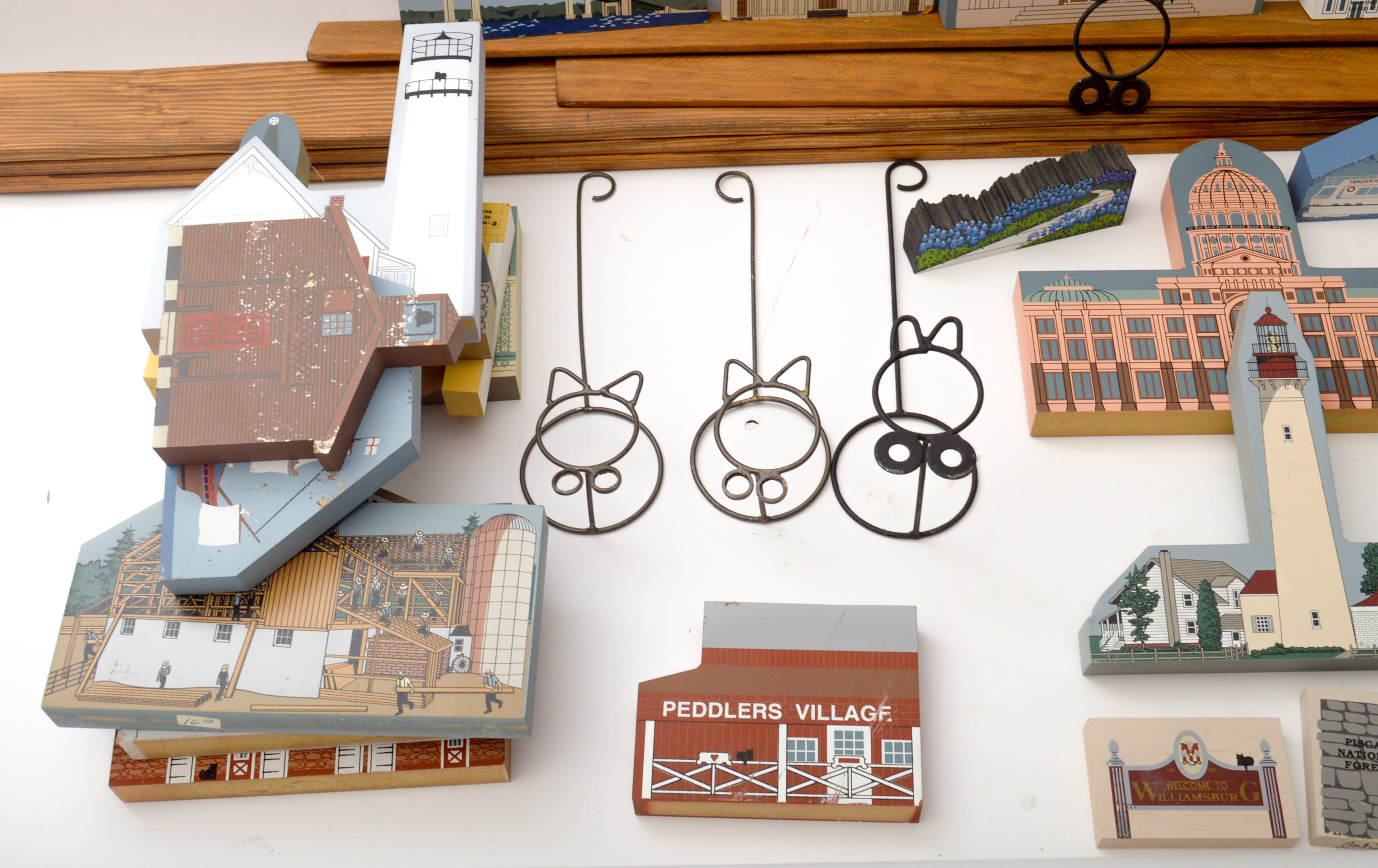 Vintage "The Cat's Meow" Wooden Village Series and Shelves