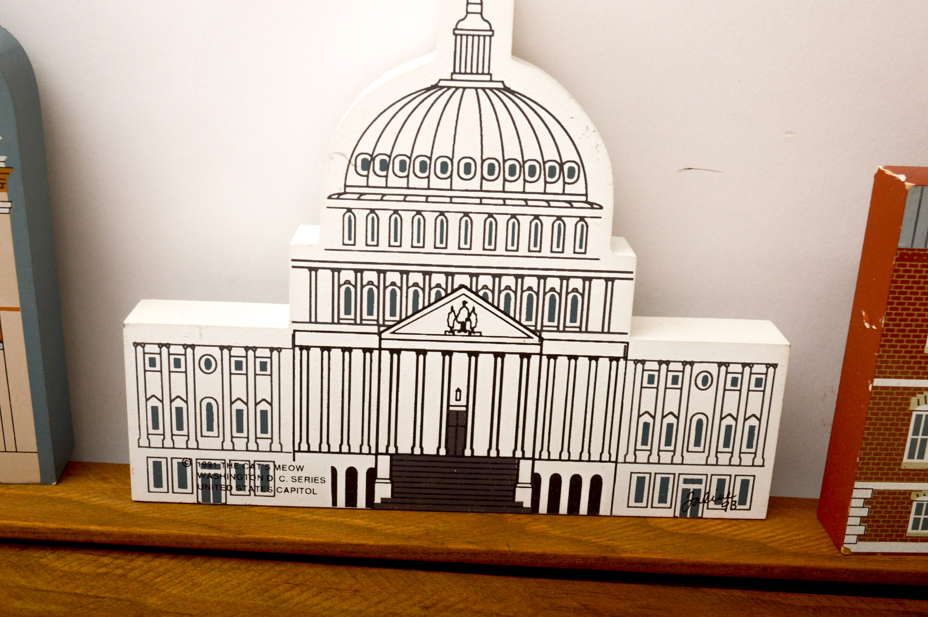 Vintage "The Cat's Meow" Wooden Village Series and Shelves