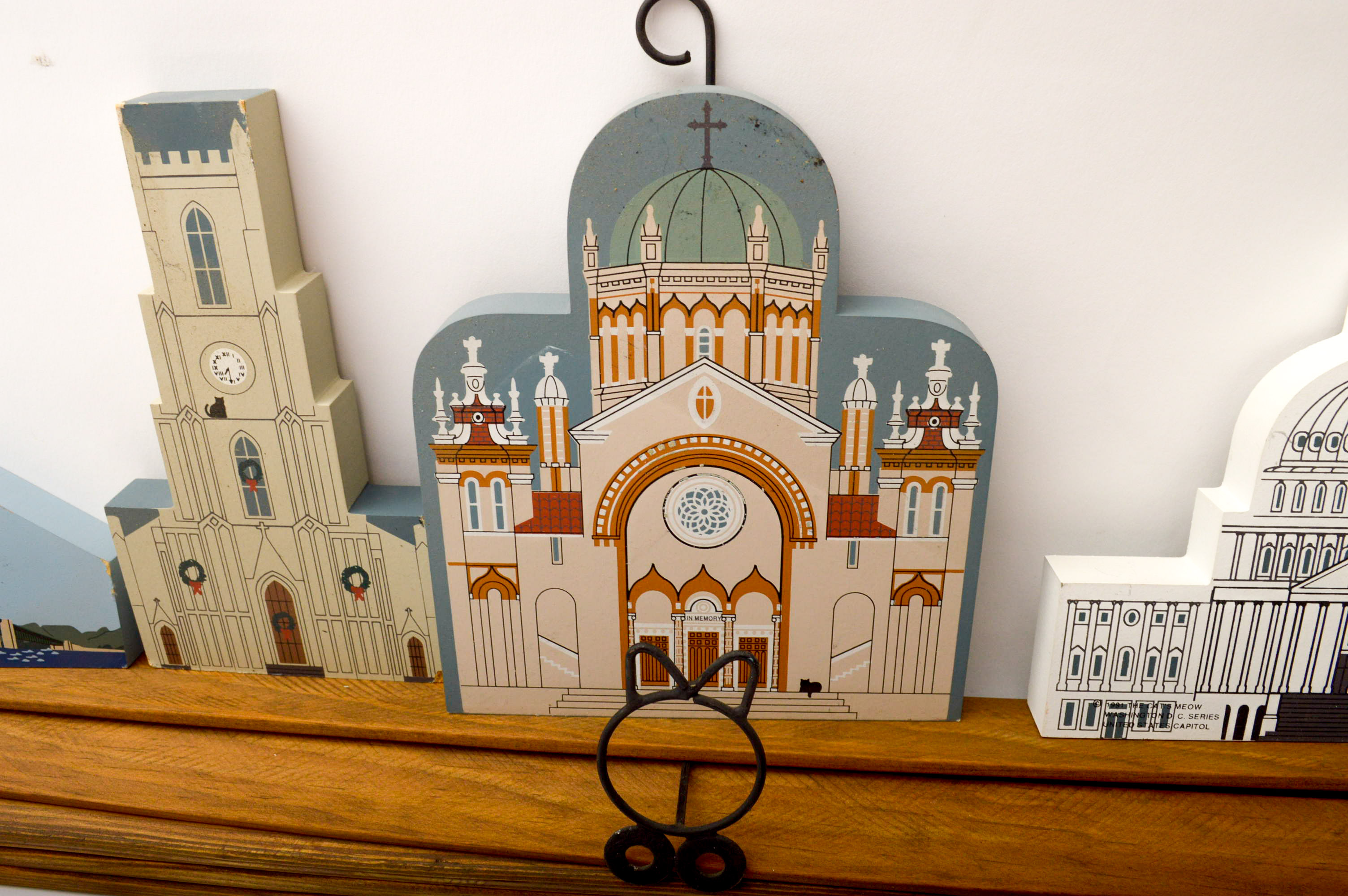 Vintage "The Cat's Meow" Wooden Village Series and Shelves