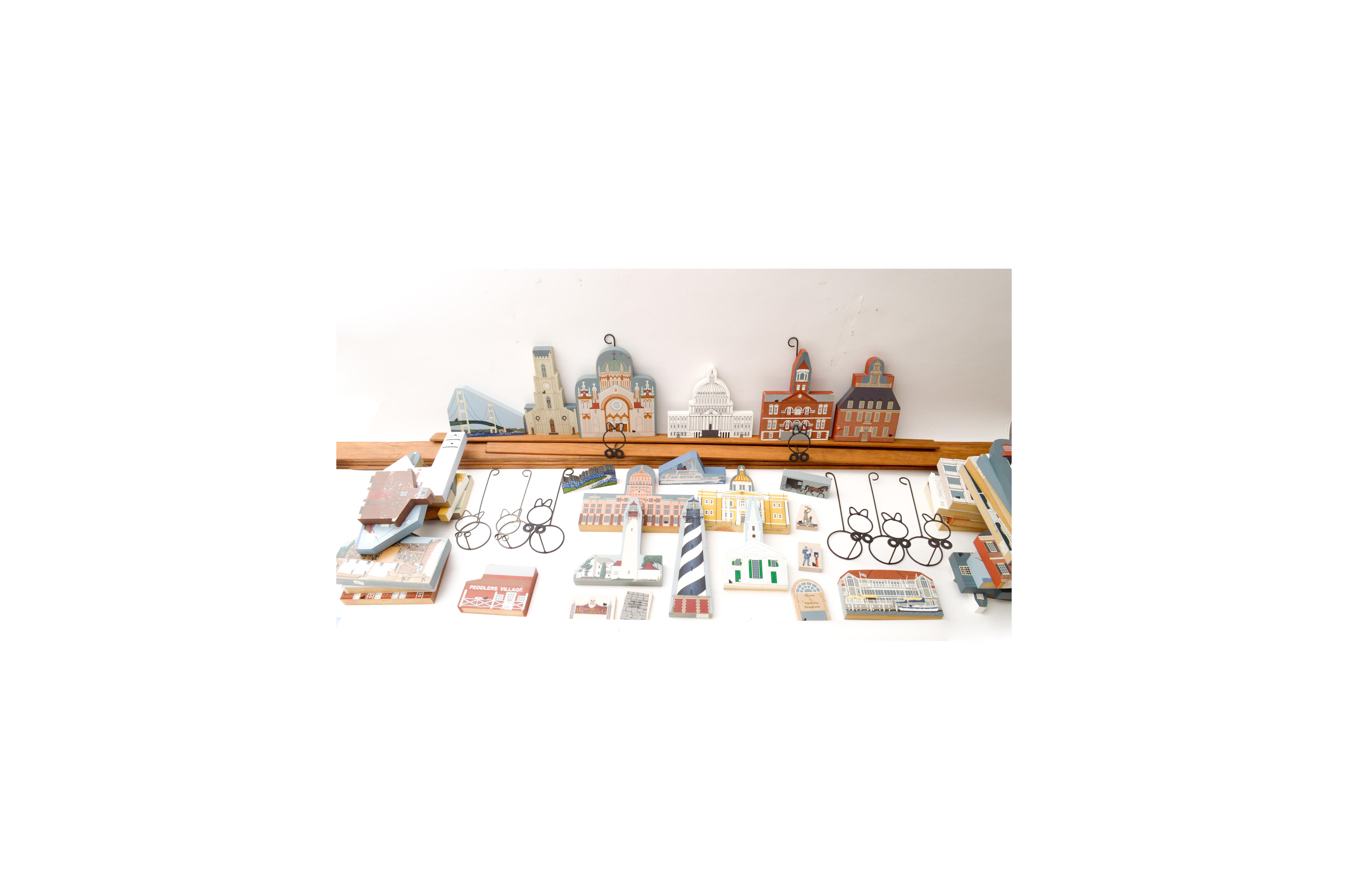 Vintage "The Cat's Meow" Wooden Village Series and Shelves